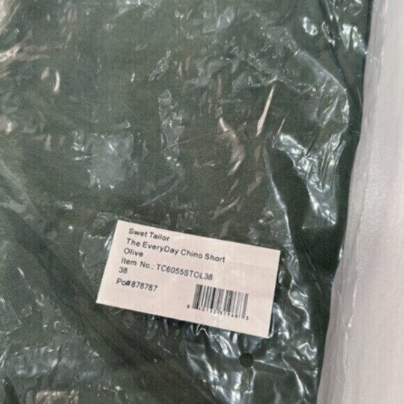 NWT Swet Tailor Men's Olive Green Everyday Chino Short Size 38 - Picture 7 of 7